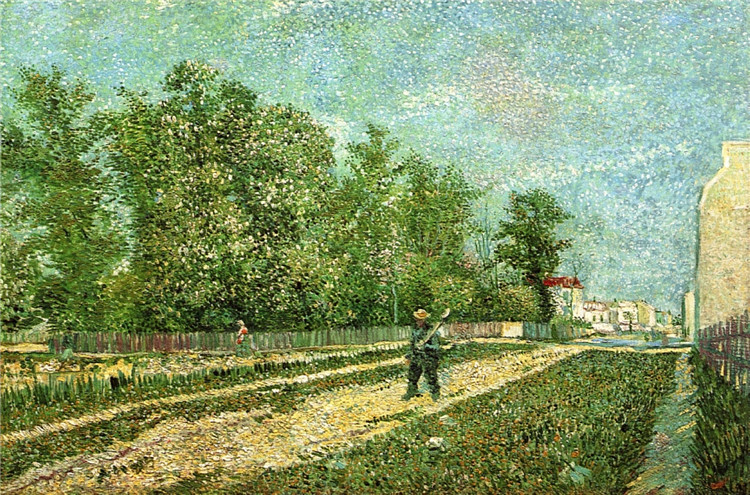 Man With Spade In A Suburb Of Paris Van Gogh Oil Painting